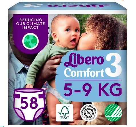 Підгузки Libero Comfort розмір 3 (5-9 кг), 58 шт
